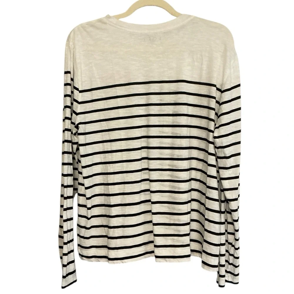 LOFT White and Black Striped Shirt size XL - Picture 5 of 5